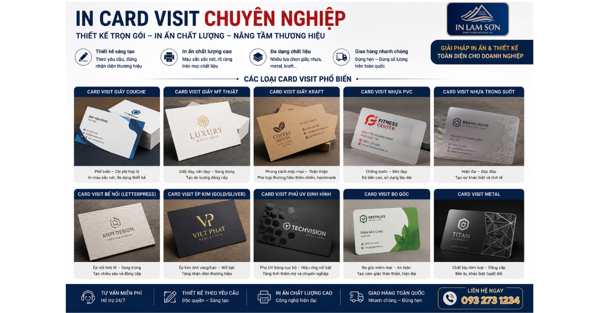 In Card Visit Gia Lai – Đẹp, Giao Nhanh