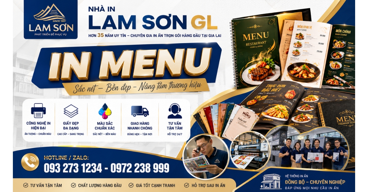 In menu chất lượng cao- Bền bỉ, tiết kiệm chi phí ngành F&B  
